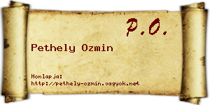 Pethely Ozmin névjegykártya
